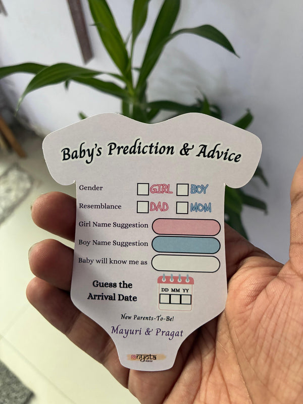 NYOTA Baby Shower Activity Kit | Complete Baby Shower Games Bundle with Baby Prediction Cards, Mom vs Dad Game, Baby Shower Tambola & Fingerprint Voting Board | Personalized Party Kit