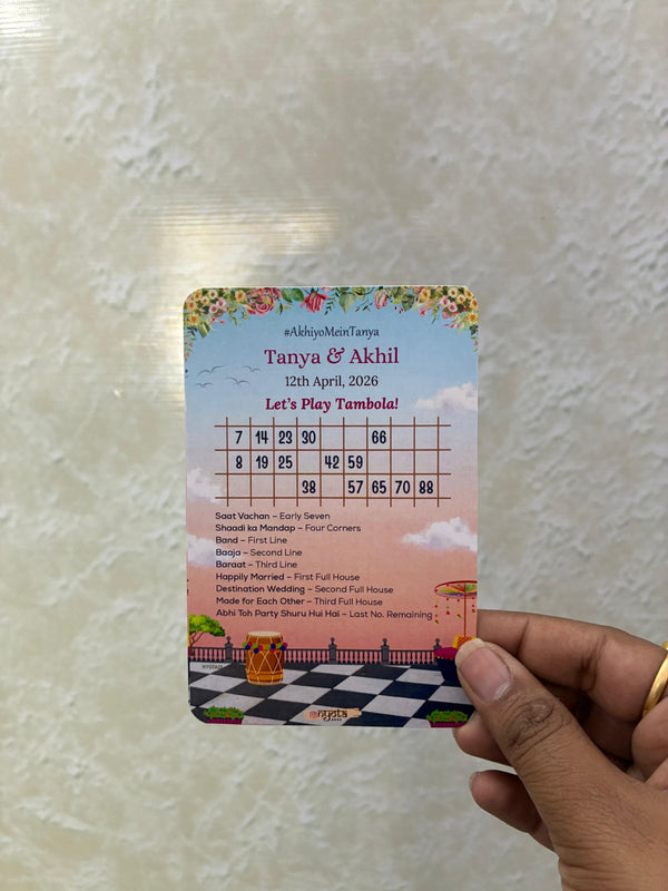Customized Wedding Tambola Tickets – Fun Tambola Game for Indian Weddings