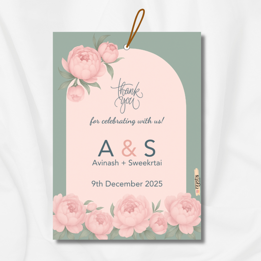 Pastel Pink Green Thank You Gift Tag