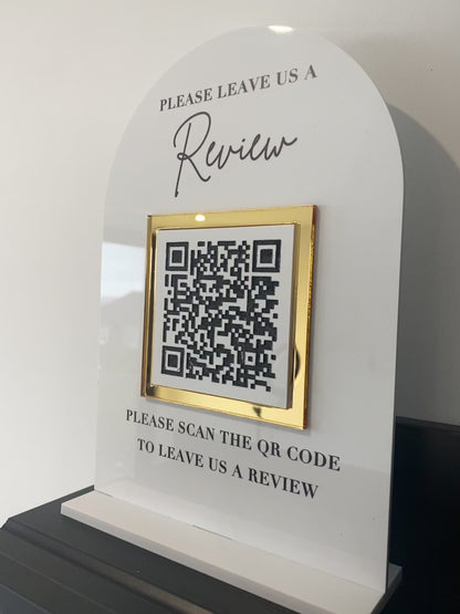 Acrylic Share A Review QR Code Stand